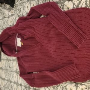 AE womens Large hooded LS sweater